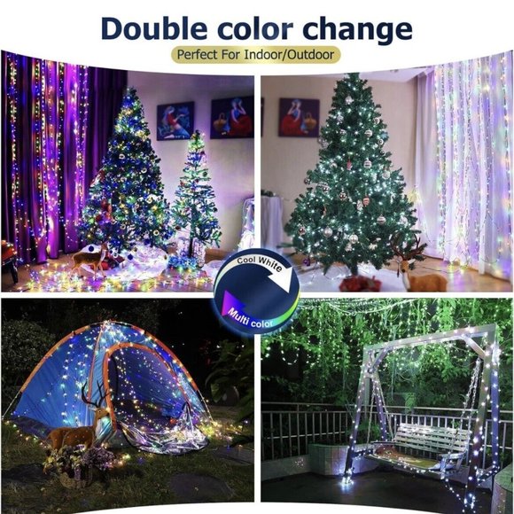 DEVPLY Christmas String Lights Outdoor Indoor 1000 LED with 8 Modes & Timer - Picture 5 of 6